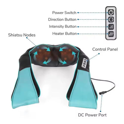 Appareil de Massage Shiatsu Électrique avec Chaleur – Pour Cou, Dos et Épaules tout le corps