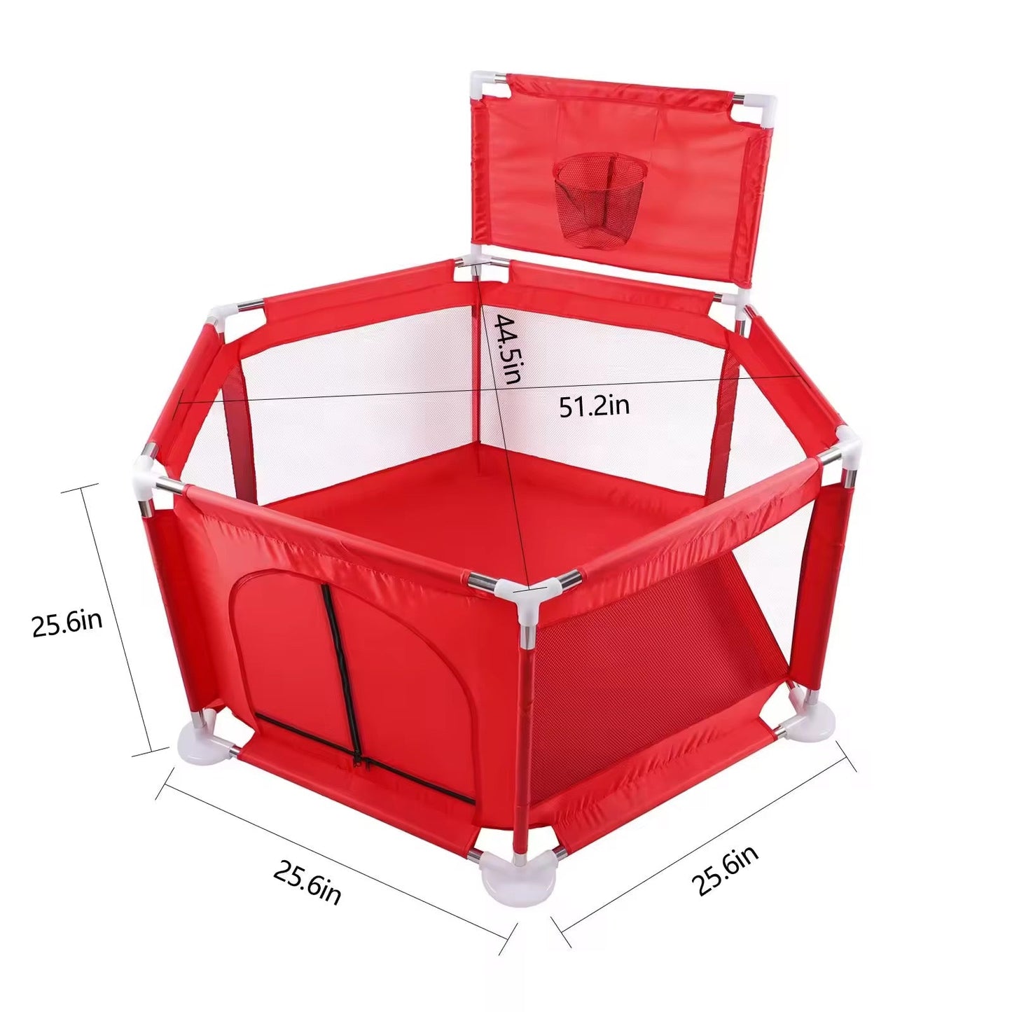 Parc de jeux pliable avec panier 130cmx 110cmx 65 cm  sans ballons
