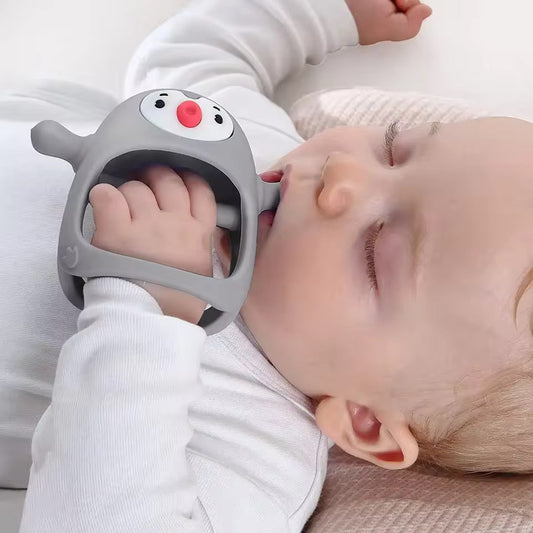 Jouet de dentition pingouin en silicone ( 4 coduleurs dispo)