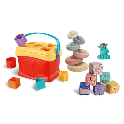 🧸 Coffret d’Éveil Montessori 3-en-1 – Apprendre en Jouant Dès 6 Mois