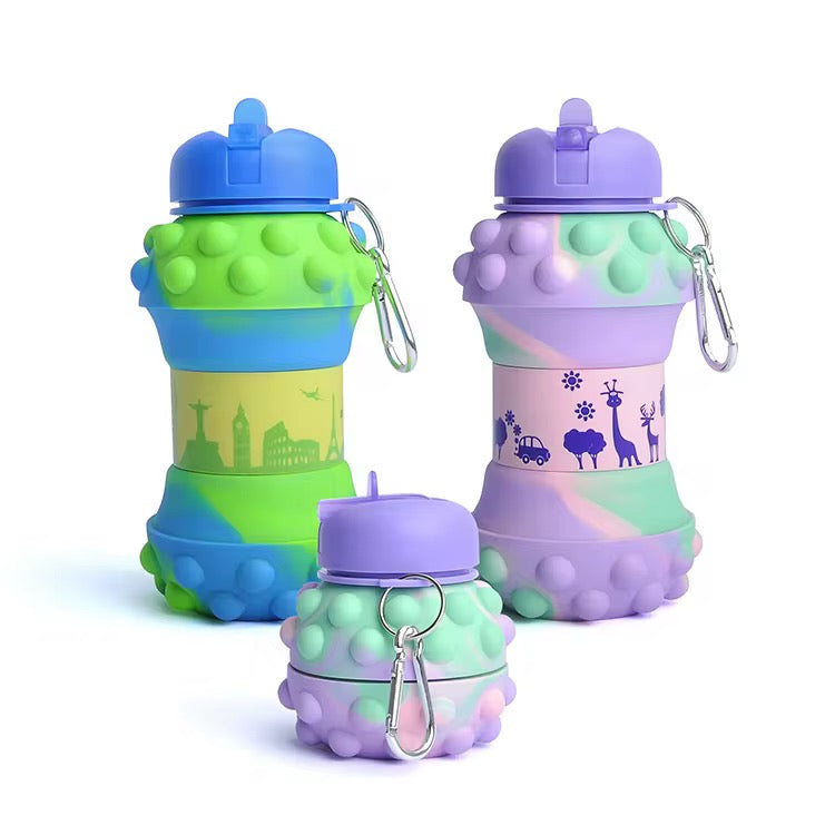 Gourde Pliable en Silicone  500ml ou 1l basket ;foot