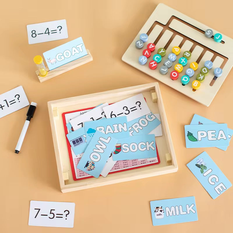 📚 Jeu Montessori d’Apprentissage des Mots et des Lettres en Bois
