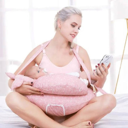 coussin d'allaitement ergonomique avec sangle de taille réglable et housse en coton amovible