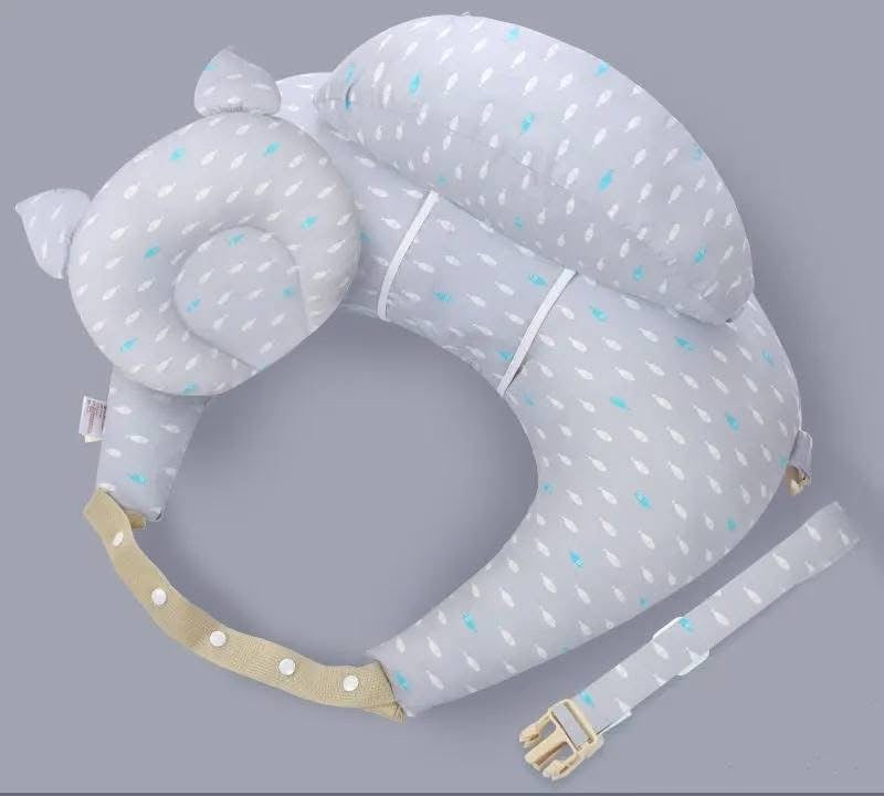 coussin d'allaitement ergonomique avec sangle de taille réglable et housse en coton amovible