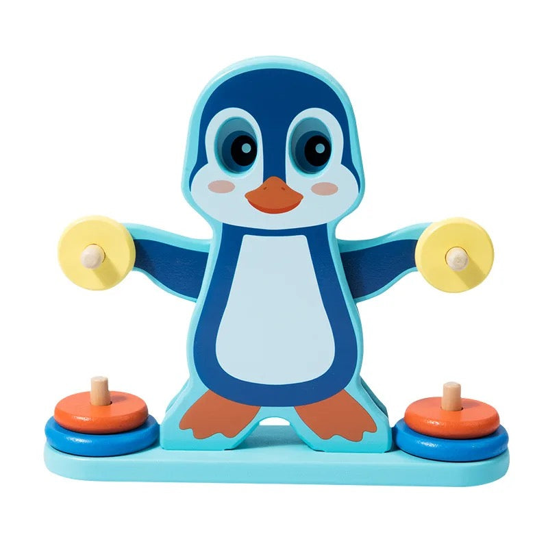 Jouet d'équilibre en bois en forme de pingouin, blocs empilables, jeu d'équilibre pour la motricité fine