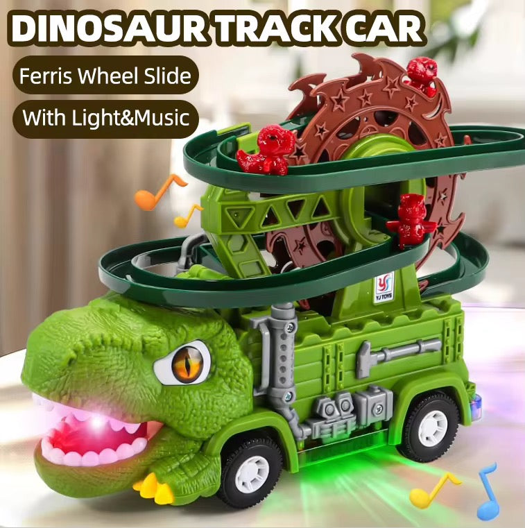 TourniDino Circuit lumineux interactif avec dinosaures en mouvement Jouet Précoce avec Son et Lumière pour Enfants