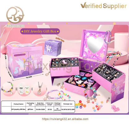 ✨ Coffret Créatif de Bijoux Licorne – Le Cadeau Idéal pour les Petites Créatrices ✨