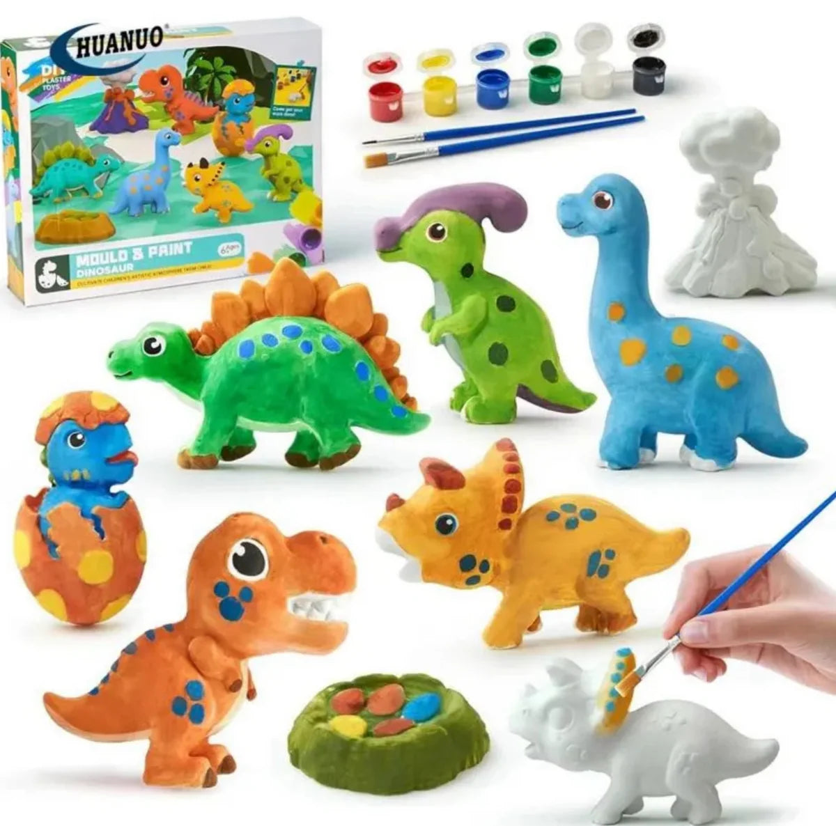 kit créatif de moulage et peinture dinosaures