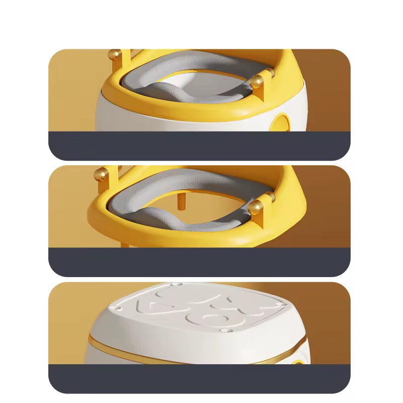 Pot d'Apprentissage 3-en-1 pour Enfants - Couleur Jaune et Blanc Luxe