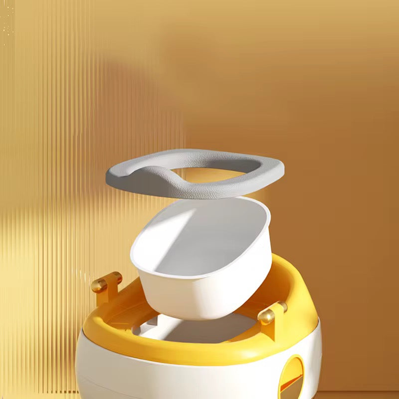 Pot d'Apprentissage 3-en-1 pour Enfants - Couleur Jaune et Blanc Luxe