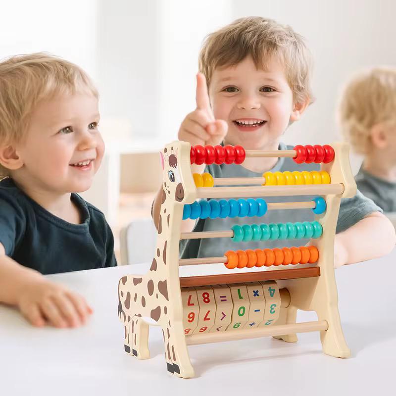 Boulier Éducatif Montessori - Girafe Multicolore