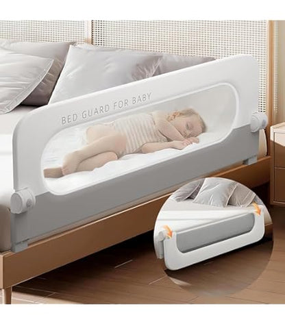 Barrière de Lit pour Bébé -retractable  Sécurité et Confort 2 tailles dispo 1,80 m ou 2m