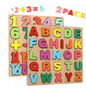 Lot de deux planche puzzle chiffre &  lettre
