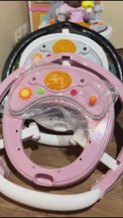 youpla  Trotteur Bébé 2-en-1 avec Poignée – Marche &amp; Pousseur – Jouets Musicaux – Plateau Repas